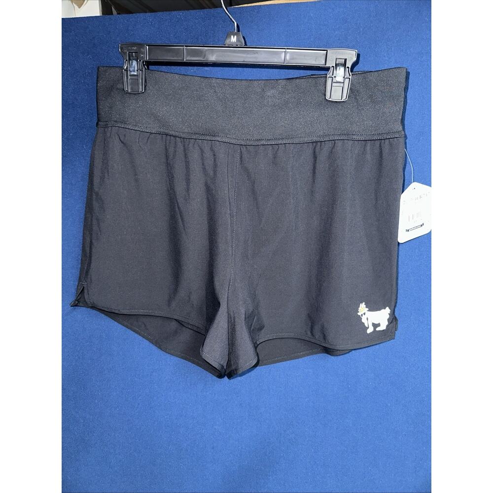 GOAT USA Women's Woven Athletic Shorts Large Black Built-In Liner New With Tags